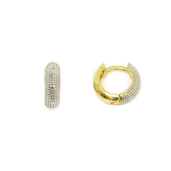 Brinco Argola Bicolor Pequeno em Ouro 18 Kilates � 25246